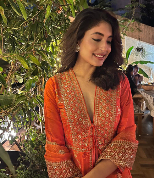 Marigold Brocade FO Churidar Set
